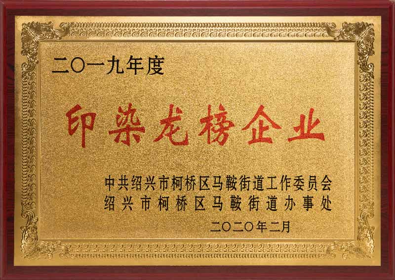 2019年度印染龍榜企業(yè)